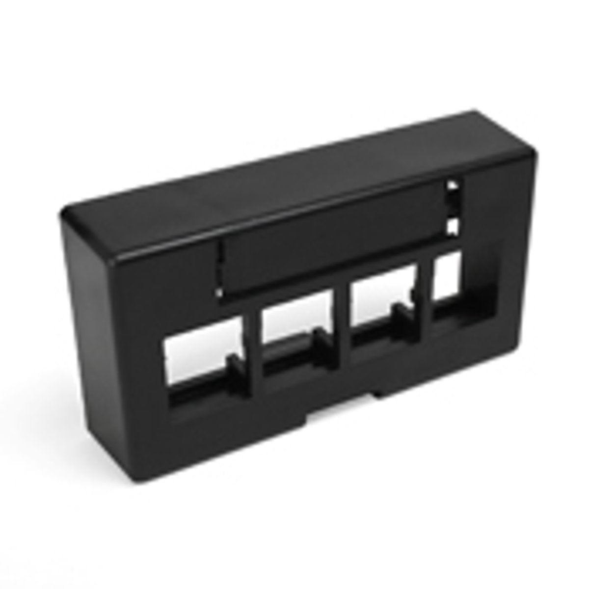 LEVITON Leviton 49910-EE4 QUICKPORT Modular Furniture Ext. Depth Faceplate, 4-Port, Black