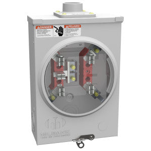 MILBANK Milbank U8569-YL-KK-BLG Meter Socket Ringless 125A 600V 1-Phase 5-Jaw OH/UG Small Hub Opening Horn Bypass Surface-Mount NEMA 3R