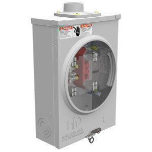 MILBANK Milbank U8569-YL-KK-BLG Meter Socket Ringless 125A 600V 1-Phase 5-Jaw OH/UG Small Hub Opening Horn Bypass Surface-Mount NEMA 3R