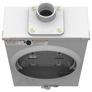 MILBANK Milbank U8569-YL-KK-BLG Meter Socket Ringless 125A 600V 1-Phase 5-Jaw OH/UG Small Hub Opening Horn Bypass Surface-Mount NEMA 3R