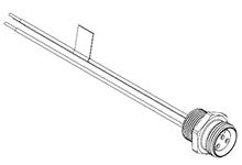 Molex 1R3004A20A120 Mini-Change 3-Pole Industrial Female Straight Receptacle with 1/2-14 NPT Mounting Thread 16 AWG 12 in. Leads