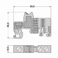 Phoenix Contact 1201442 DIN-Rail Mounted Terminal Strip End Clamp For NS32 or NS 35 DIN Rail