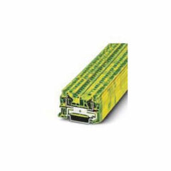 Phoenix Contact 3031380 Ground Terminal Block Spring-Cage Connection 28-10 AWG 6.2mm W Green/Yellow