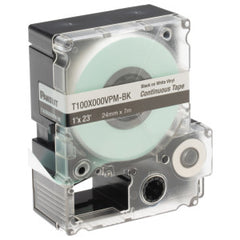 PXE T100X000VPM-BK MP Printer Cont. Tape Safety & ID Vinyl Black/White