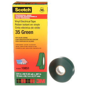 SCOTCH 35-GREEN-3/4X66FT ELECTRICAL TAPES