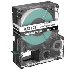 PXE T038X000VPM-BK MP Printer Tape Safety & ID Vinyl Black/White .38 in. W