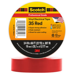 Scotch 35-RED-3/4X66FT Vinyl Electrical Color Coding Tape 66-ft. x 3/4-Inch
