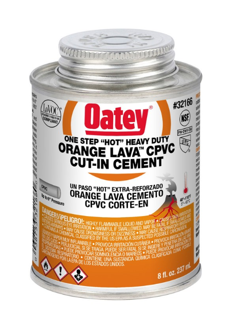 OATEY Oatey 32166 8 Oz. Fast Set Plastic Orange Pipe Cement Replacement MPN