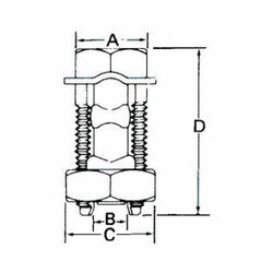 ABB ABB 1HPS Blackburn 1HPS Split Bolt Connector Power 8 to 1 AWG ACSR/Solid/Stranded Aluminum/Copper Conductor