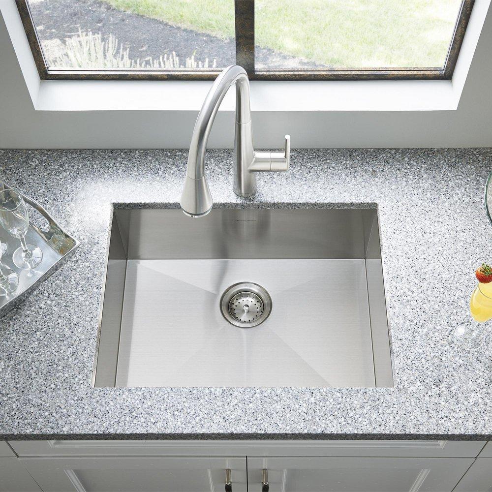 AMERICAN STANDARD American Standard 18SB.6252211.075 Edgewater 25 x 22 in. 1 Hole Stainless Steel Single Bowl Dual Mount Kitchen Sink
