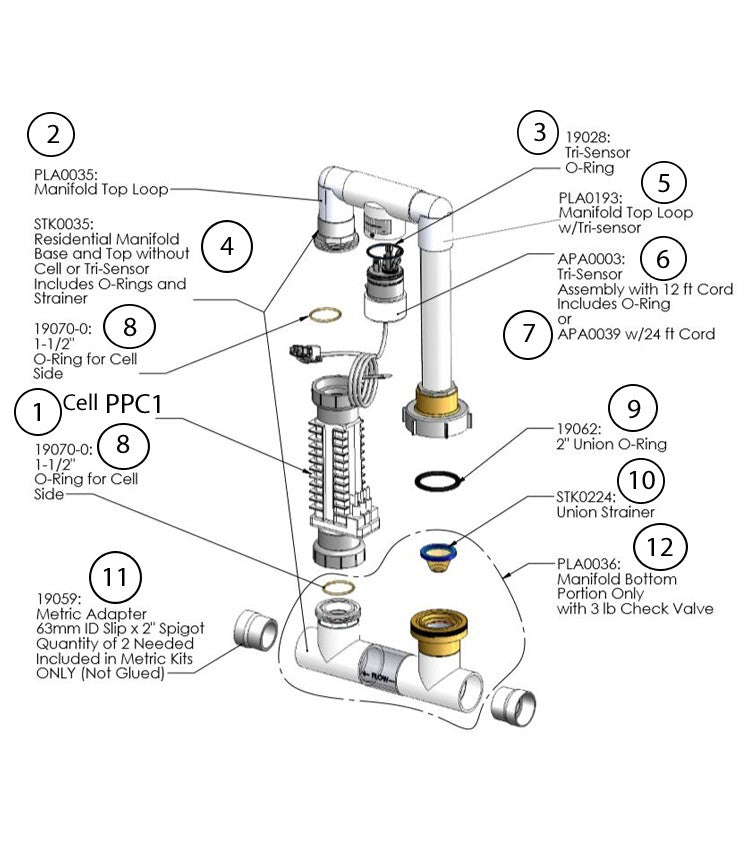 AQUACAL AUTOPILOT AutoPilot PPM1 Autopilot Manifold With PPC1 Cell And Base For Residential Pools Up To 40,000 Gallons