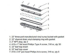 AQUASTAR POOL PRODUCTS AquaStar 32CDLTV105 Debris Catcher Channel Drain Suction Outlet Covers and Sumps for Vinyl/Fiberglass
