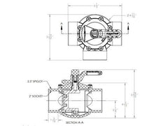AQUASTAR POOL PRODUCTS AquaStar AV3W20C FlowStar 3-Way Valve with Rubber Handle | 2 x 2.5