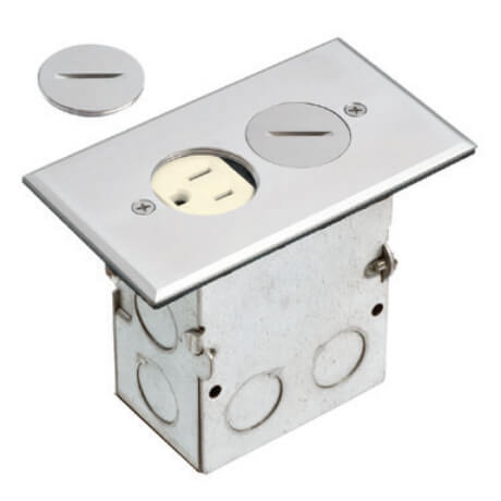 ARLINGTON Arlington FLB5321NL Floor Box Kit with Steel Box and Metallic Cover 1 Gang Replacement MPN