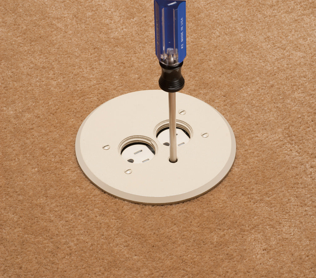 ARLINGTON Arlington FLBAR101LA Round Non Metallic Adjustable Floor Box with Threaded Plugs