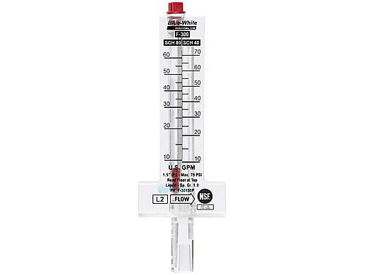 BLUE-WHITE INDUSTRIES Blue-White F-30150P Flowmeter for 1-1/2 PVC Pipe | 10-70 GPM