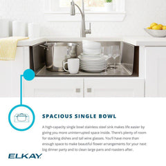 ELKAY Elkay EFRU191610T Crosstown 21-1/2 x 18-1/2 in. Single Bowl Undermount Kitchen Sink