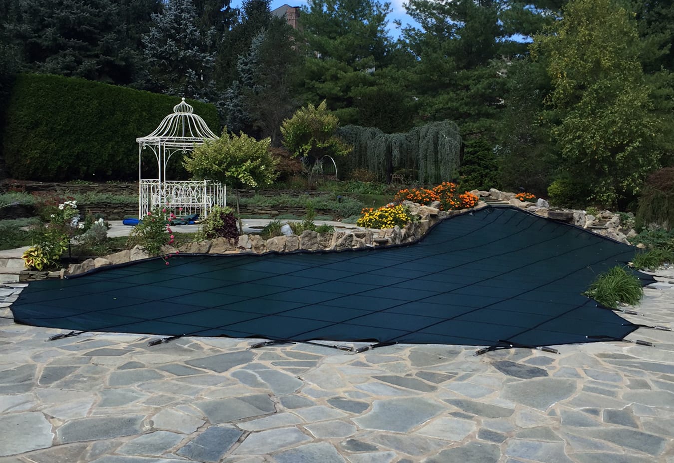 GLI POOL PRODUCTS GLI 20-1428RE-SAP-GRN GLI 14' x 28' Rectangle Mesh Safety Cover Green 20-1428RE-SAP-GRN