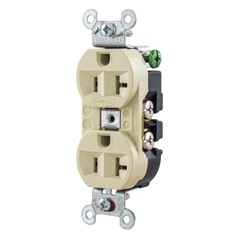 HUBBELL Hubbell Wiring 5362I Heavy Duty Straight Blade Duplex Receptacle 20A 125V NEMA 5-20R