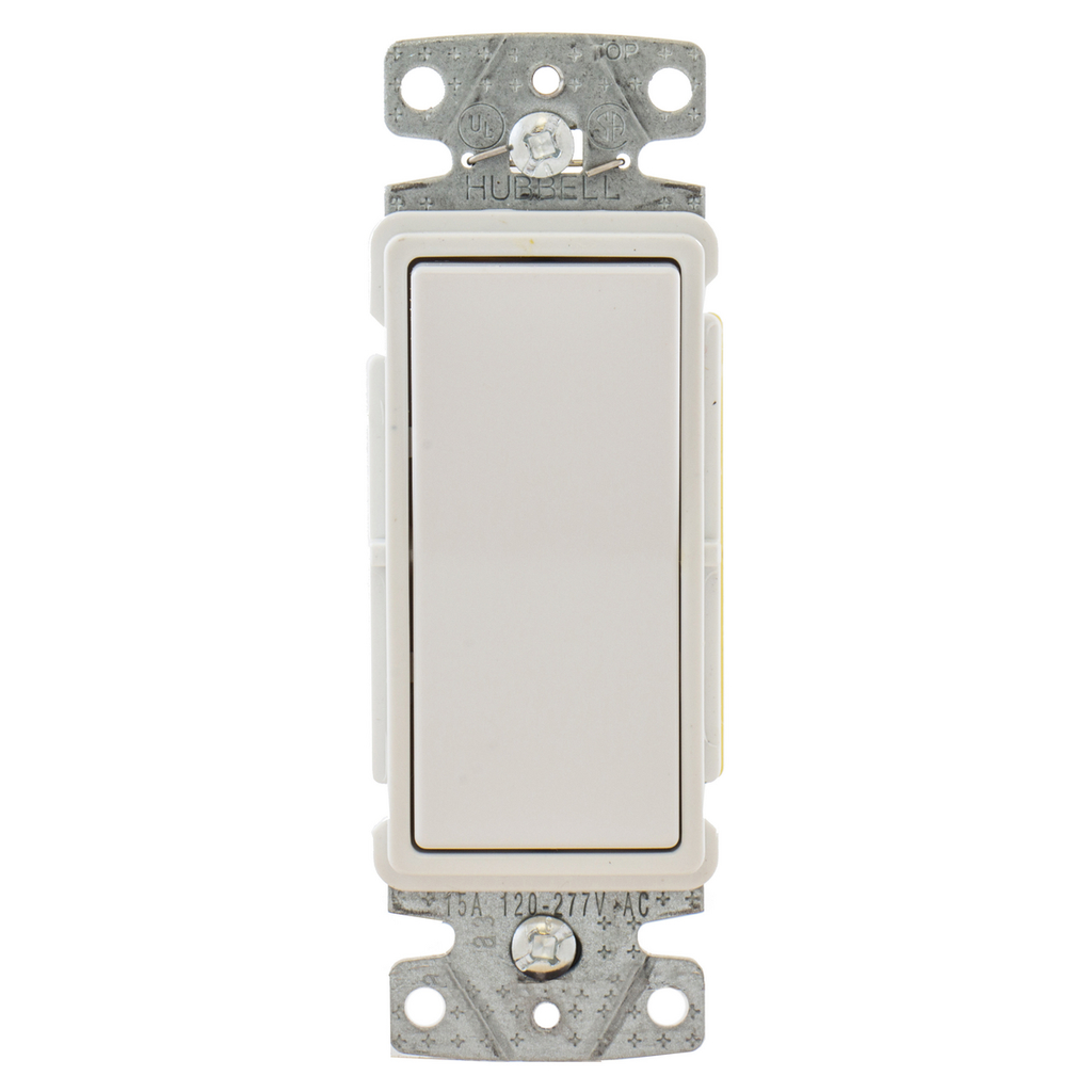 HUBBELL WIRING Hubbell RSD315W 15 Amp 120/277 VAC 3-Way White Rocker Switch
