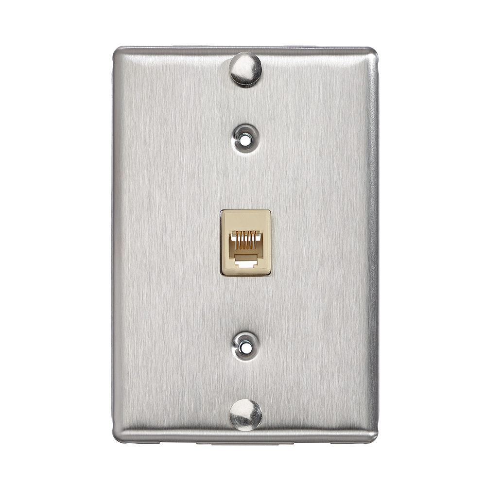 LEVITON Leviton 40226-S Type 630A Quick-Connect Jack with Stainless Steel Wallplate