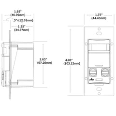 Leviton OSSMT-MDE Ultrasonic/Infrared Dual-Relay Multi-Technology Wall Switch Sensor 2400 sq. ft. Major & 400 sq. ft. Minor Motion Coverage