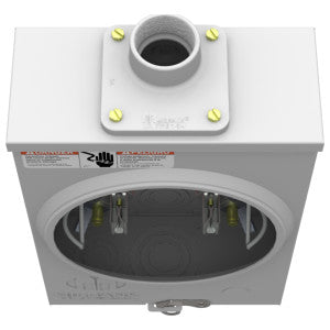 MILBANK Milbank U7487-YL-TG-KK-BLG Meter Socket Ringless 125A 600V 1-Phase 4-Jaw OH/UG 1-1/4 in Hub Triplex Ground Horn Bypass Surface-Mount NEMA 3R