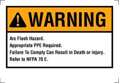IDEAL IDEAL 44-892BK Warning Label, NEC Arc Flash, 3-1/2IN x 5IN, Adhesive