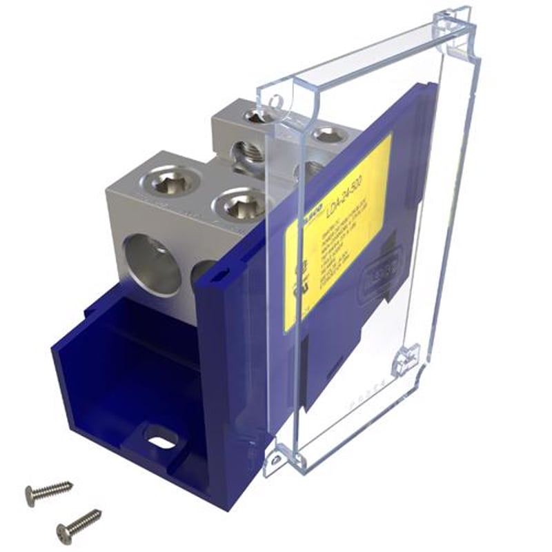 ILSCO ILSCO LDA-24-500 Power Distribution Block, Dual Rated, Line Conductor Range 500-4, Load Range 4/0-6, 2 Ports Per Pole Line Side, 4 Ports Per Pole Load Side