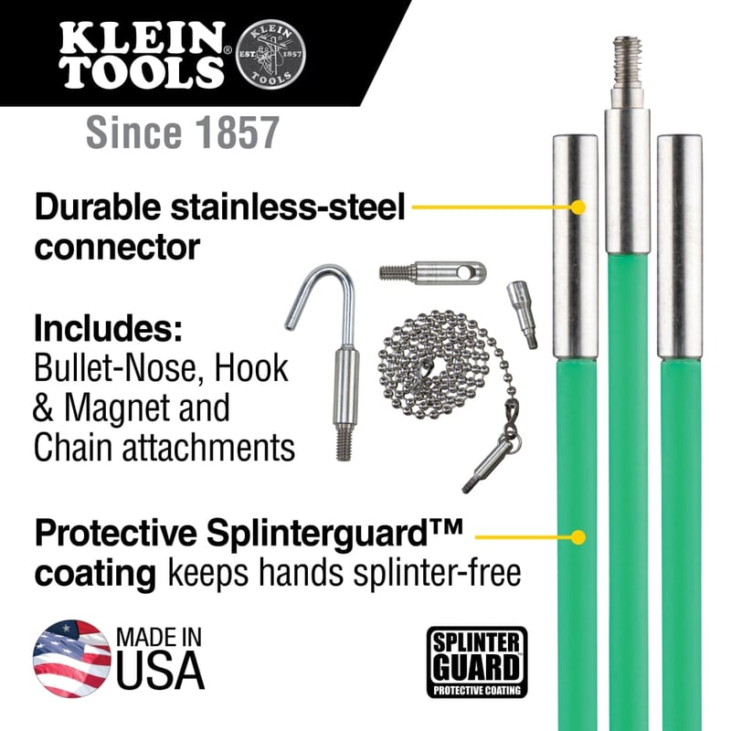 KLEIN TOOLS Klein 50254 Multi Flex Glow Rod Set, 25-Foot
