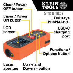 Klein Tools 93LDM200 Laser Distance Measurer, 200 Foot