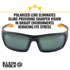 Klein 60539 Professional Safety Glasses, Full Frame, Polarized Lens