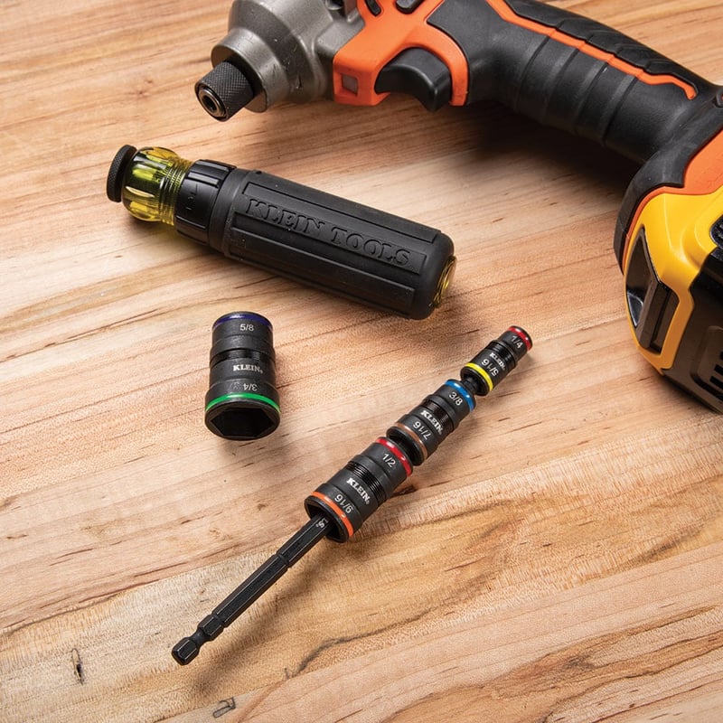 KLEIN TOOLS Klein 32934 9-in-1 Impact Rated Flip Socket Set