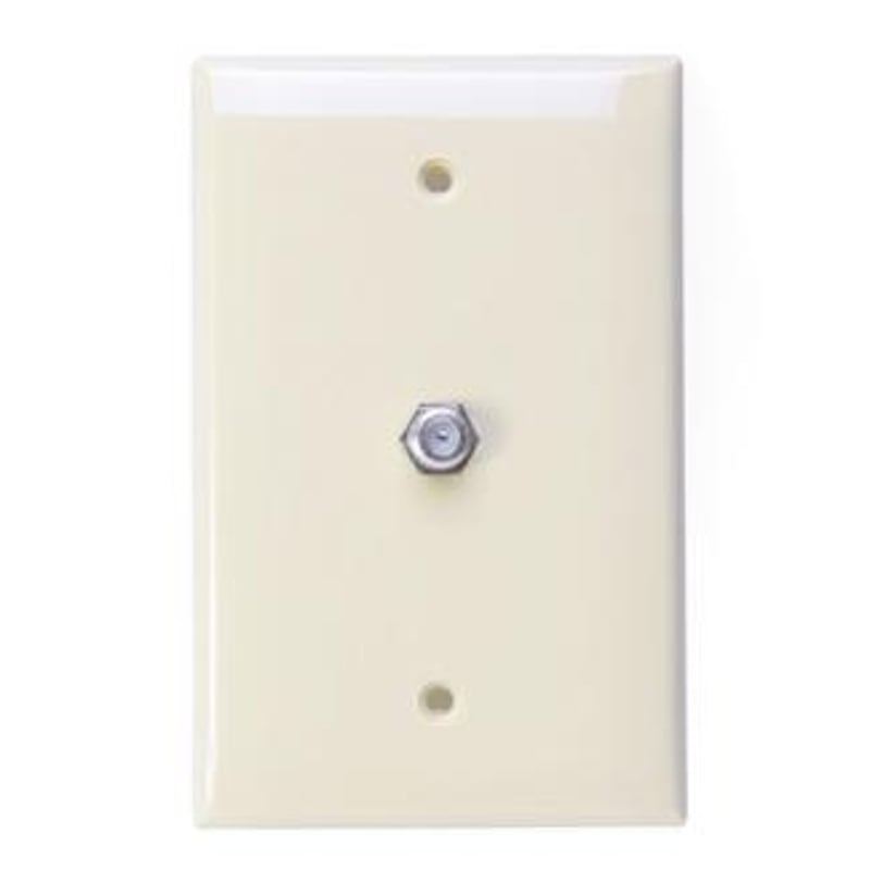 LEVITON Leviton 40539-MT Video Wall Jack, F Connector, Midsize, Light Almond