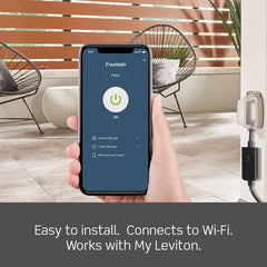 Leviton D215O-1RE 3 Way, Wi-Fi Outdoor Plug-In Switch, 120 Volt, Black