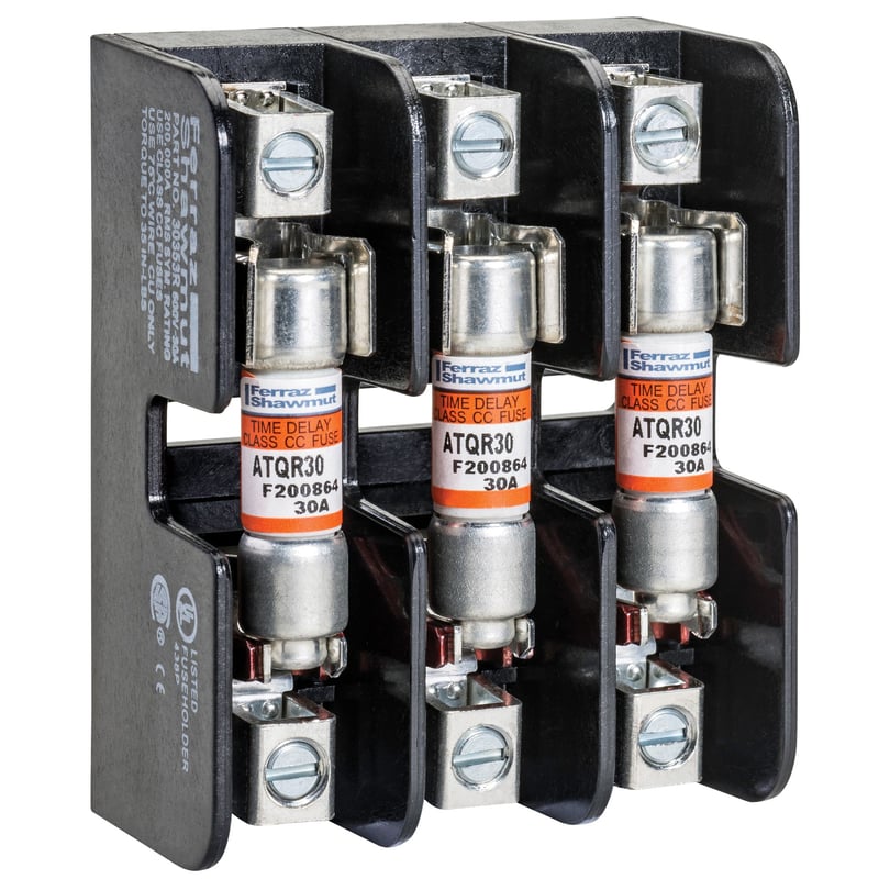 MERSEN Mersen 30313R 30 Amp, 600 Volt, 3 Pole Fuse Block