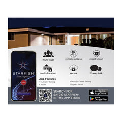 Satco 65-921 Smart Security Light 36 Watt Rectangular Outdoor Camera Starfish Enabled Black Finish