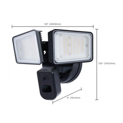 Satco 65-921 Smart Security Light 36 Watt Rectangular Outdoor Camera Starfish Enabled Black Finish