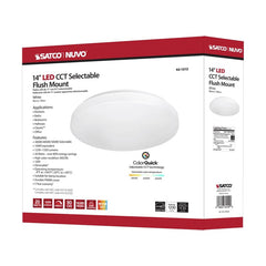 Nuvo 62-1212 Satco 14 Acrylic LED WhtFlush Fixt CCT Select 30K/40K/50K *Replaces #62-746*