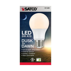 SATCO-NUVO Satco S11429 8.5 Watt Dusk To Dawn LED Lamp A19 2700K Medium Base