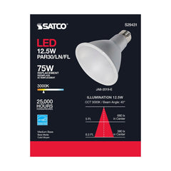 SATCO-NUVO Satco S29431 12.5 Watt LED Lamp PAR30LN Medium Base 3000K 120 Volt