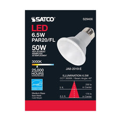 SATCO-NUVO Satco S29406 LED Lamp PAR20 6.5 Watt 3000K 120 Volt