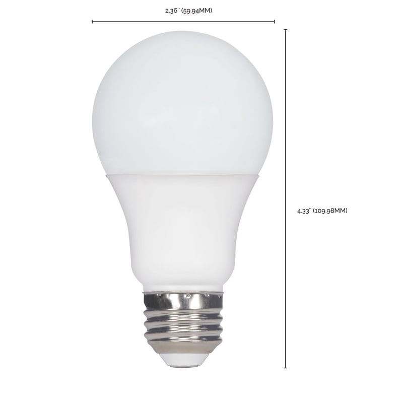 SATCO-NUVO Satco S39597 9.5 Watt LED Lamp A19 Medium Base 5000K Frosted Non-Dimmable 4 Pack