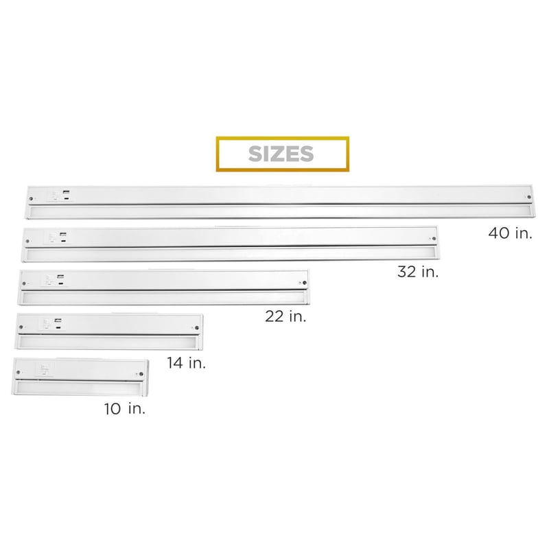 AFX AFX ELNU22WH ELENA 22 LED UNDERCAB13W 5-CCT W/USB-A & USB-C CHARGINGPORTS & PIVOTING LIGHT BAR 120V