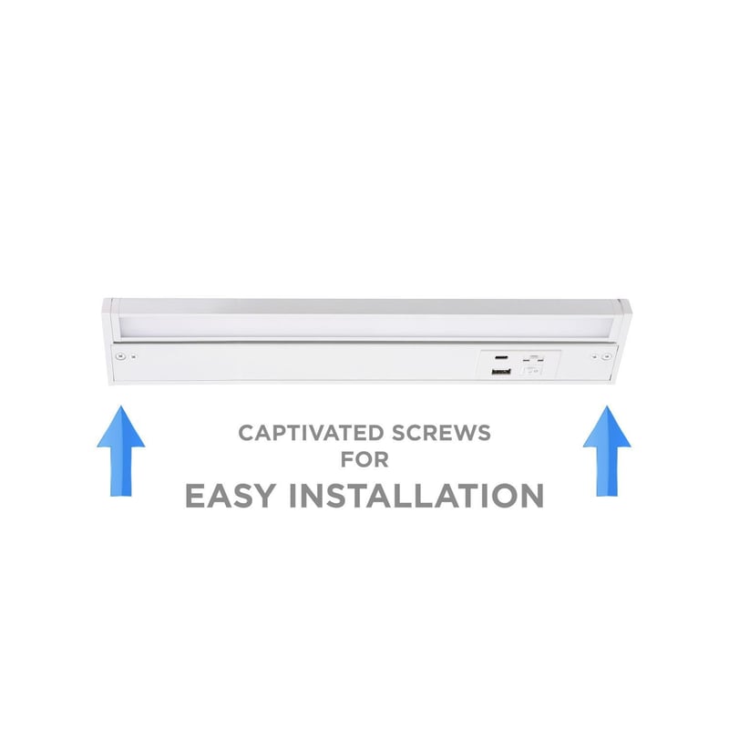 AFX AFX ELNU14 ELENA 14 LED UNDERCAB8W 5-CCT W/USB-A & USB-C CHARGINGPORTS & PIVOTING LIGHT BAR 120V WHT