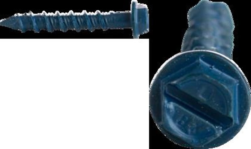 CULLY CULLY 60344 1/4 x 2-3/4IN Tapcon Concrete Screws, Hex Washer Head, Slotted, Blue, 100/Jar