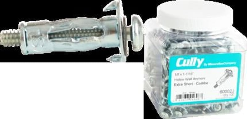 CULLY CULLY 60018J 1/4 x 2-3/4IN Hollow Wall Anchors Long Phillips/Slotted Zinc 50/Jar