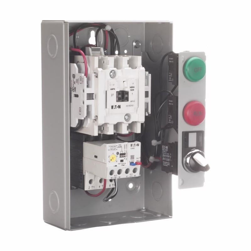 EATON Eaton ECN0501AAA-R63/C Non-Combination Motor Starter, NEMA 1, FVNR, Size 0, 120 Volt Coil, Overload 4-20 Amp