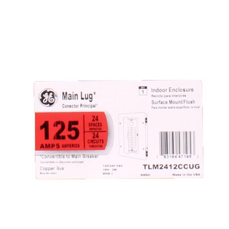 GENERAL ELECTRIC GE TLM2412CCUG 125 Amp 24 Space Convertible Load Center 120/240 Volt Single-Phase