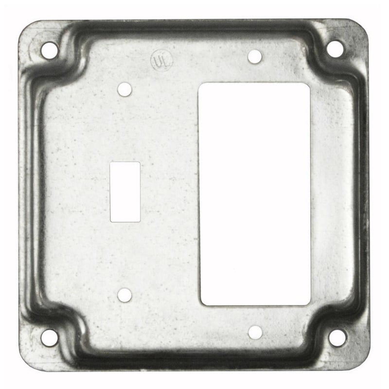 MULTIPLE Multiple 814C 4 Square, 1 Toggle, 1 GFCI Raised Cover